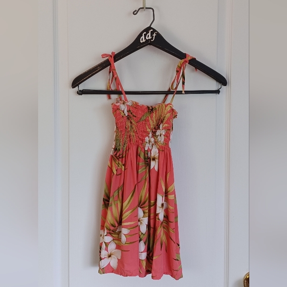 GIRLS SIZE 6 ROYAL HAWAIIAN CREATIONS SMOCKED/TIE SHOULDER TUBE DRESS 100% RAYON - Picture 1 of 3